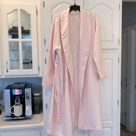 Raeshmi Bamboo Silk Story Cotton Midi Robe Petal Pink Size L/XL - Picture 2 of 10